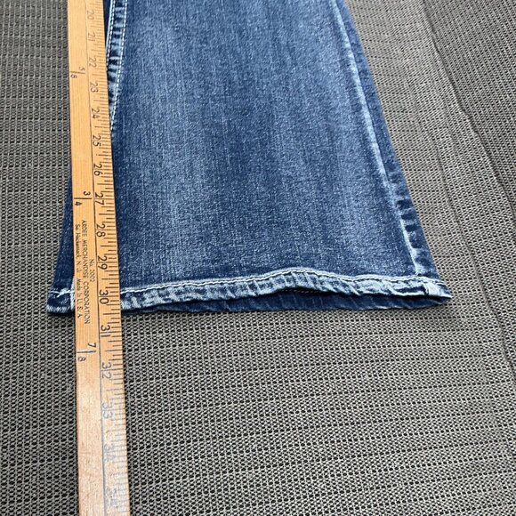 Sky Womens Size 15/16 Blue Super Soft Flare Jeans Denim Embroidered Pockets - Picture 7 of 15